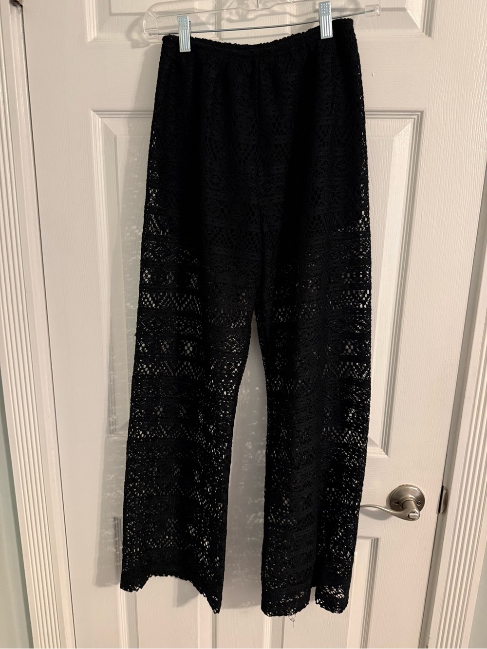 Xhilaration Black Crochet Wide-Leg Pants